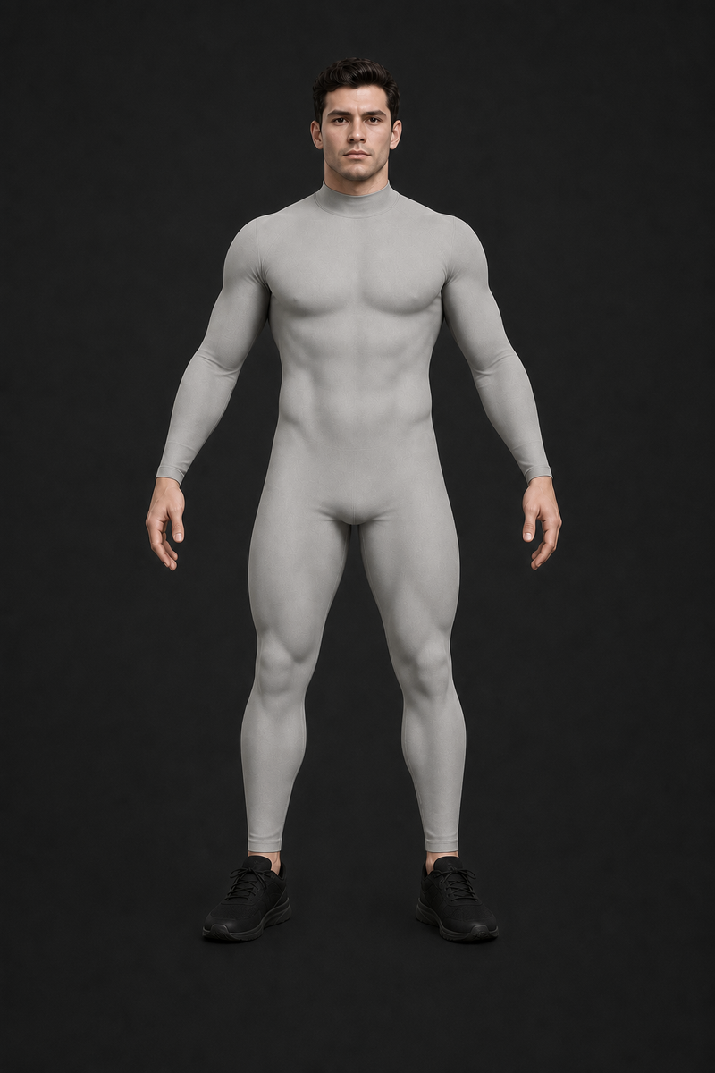Front view of a male anatomical training character